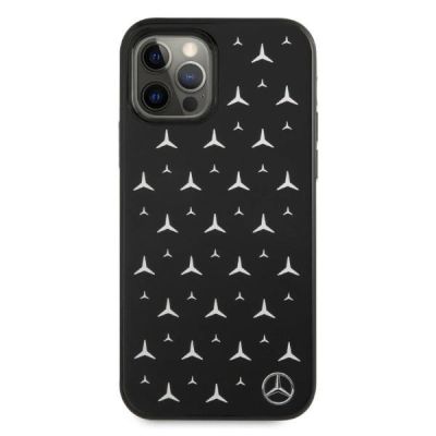 3. Mercedes Schutzhülle mit silbernem Sternenmuster für iPhone 12 Pro Max, Schwarz