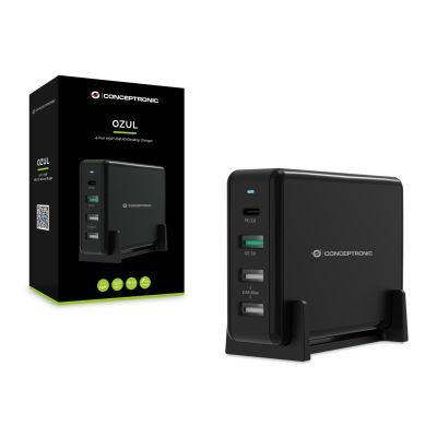 7. Conceptronic OZUL01B Universelles Handy-Ladegerät Schwarz AC-Schnellladung Intern