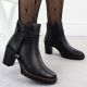 6. Schwarze Leder-Stiefeletten mit Blockabsatz Rieker Y2567-00