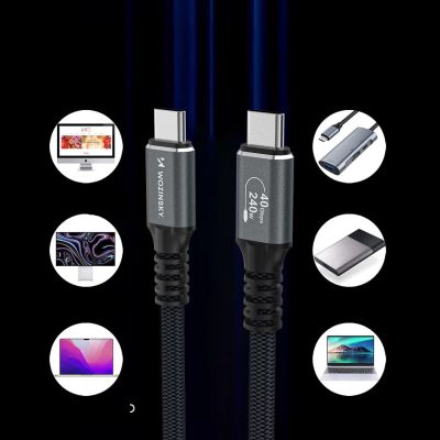 6. Wozinsky WPS-UY42S USB-C USB4-Kabel 40 Gbit/s 240 W 2 m 4K - Schwarz