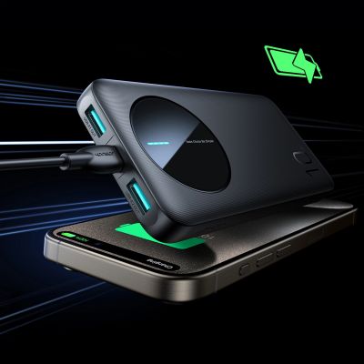 12. Powerbank Joyroom JR-PBF12 10000mAh 2.4A 2x USB-A 1x USB-C - schwarz
