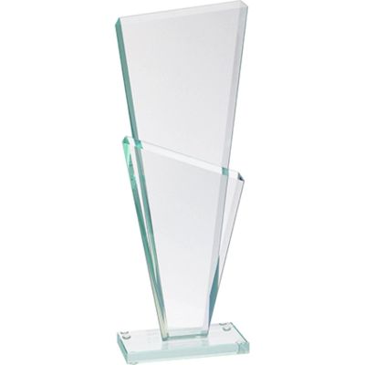 6. Glastrophäe mit zerbrochenem Sockel