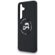 6. Karl Lagerfeld Silikonhülle mit Karl & Choupette-Motiv (MagSafe) für Samsung Galaxy S25 FE – Schwarz