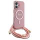 3. Guess Crossbody Cord Script MagSafe-Hülle für iPhone 16 – Rosa