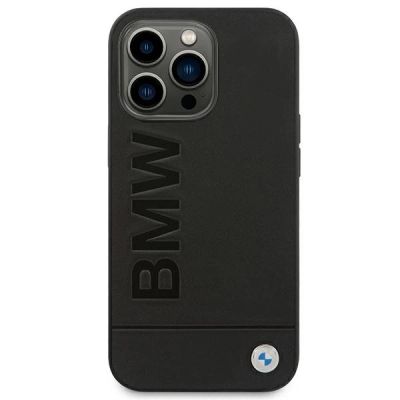 3. BMW Lederhülle mit Stempel für iPhone 14 Pro – Schwarz