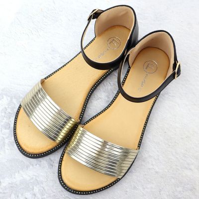 3. Filippo DS6917 Damen-Sandalen in Schwarz und Gold