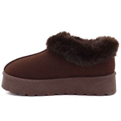 3. Braune Big Star Plateau-Schneestiefel für Damen mit Fellbesatz UU274203