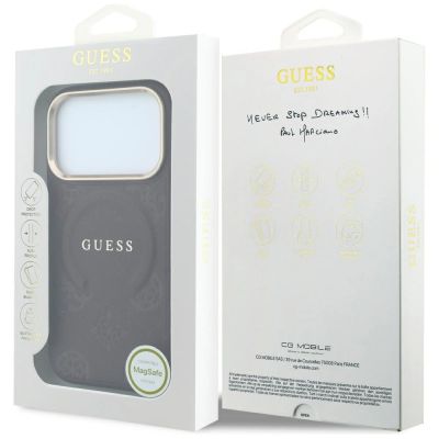8. Guess Saffiano Peony & Ring MagSafe Hülle für iPhone 17 Pro Max / 18 Pro Max - bordeauxrot
