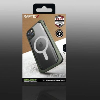 6. Raptic X-Doria Secure Case iPhone 14 Plus mit gepanzerter MagSafe-Hülle grün