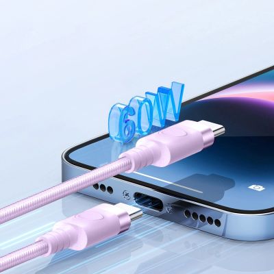 4. Orico CDX 60W 3A Power Delivery USB-C - USB-C 1m Kabel - Lila