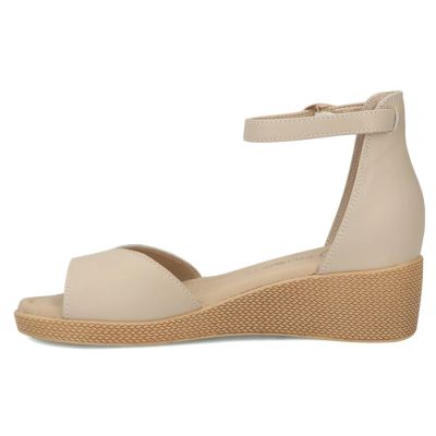 3. Damen-Keilsandalen aus Leder, beige, Filippo DS7635