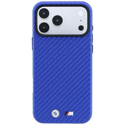 3. BMW M Carbon Metal Logo MagSafe Hülle für iPhone 17 Pro Max / 18 Pro Max - Blau