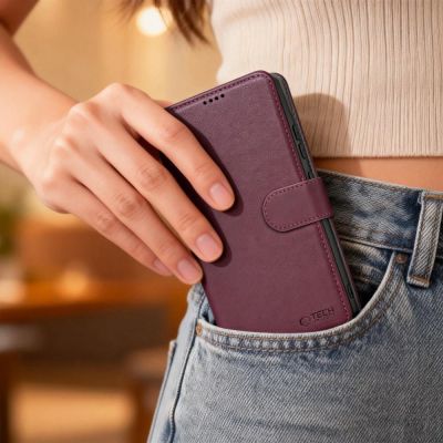 4. Tech-Protect Brieftaschenhülle für Samsung Galaxy A57 5G – Burgunderrot