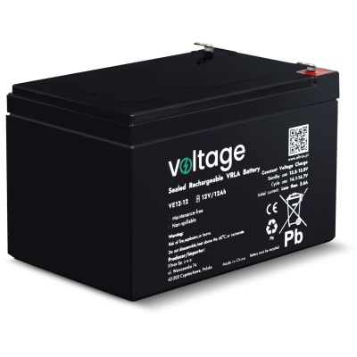 AGM-Batterie, Spannung 12 V, 12 Ah, Typ VE12-12 (Lebensdauer 6-9 Jahre)