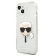 2. Karl Lagerfeld Glitter Karl's Head Hülle für iPhone 13 mini - Silber