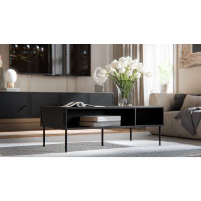 2. PALAZZO BIS Tisch/Bank 110x60x40 schwarz matt