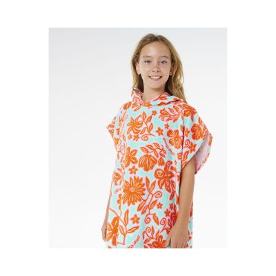 4. RIP CURL Kapuzenhandtuch aus Baumwollmischgewebe – Mädchenponcho, Rot