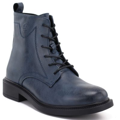 Blaue Damen-Lederboots im Worker-Stil Sergio Leone 25172-S