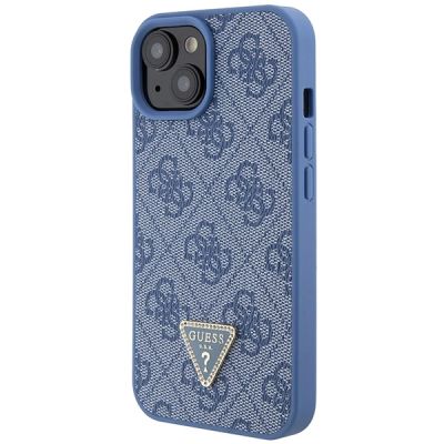 3. Guess GUHCP15SP4TDSCPB iPhone 15 6,1" blau/blaues Hardcase Crossbody 4G Metalllogo