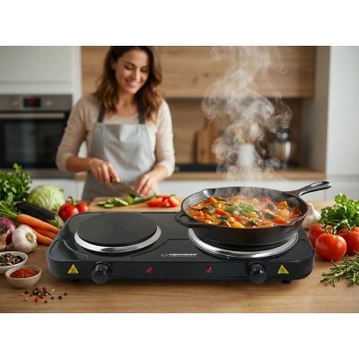 12. ESPERANZA Elektroherd Yellowstone 1500W + 1000W Schwarz EKH014K