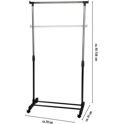 8. Kleiderbügel für Kleiderschrank/Ankleidezimmer 78x41x93-158cm ALPINA