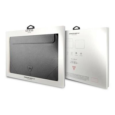 4. Guess Saffiano Triangle Logo-Hülle für einen 16-Zoll-Laptop – Silber