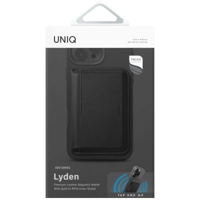 4. Uniq Lyden DS RFID Magnetische Geldbörse mit Telefonständer - Schwarz