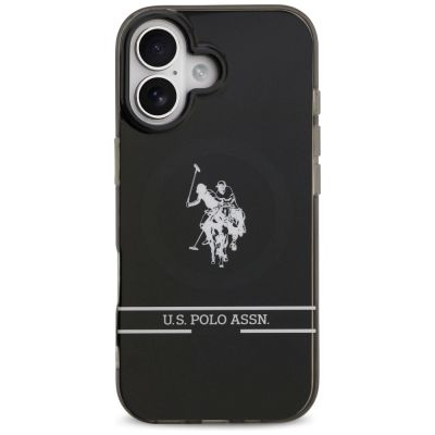 3. US Polo DH und unteres Streifenlogo MagSafe iPhone 17 Hülle – Schwarz