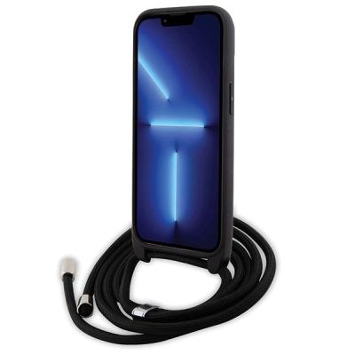 4. Karl Lagerfeld Crossbody Saffiano Metal Pin Karl & Choupette Hülle für iPhone 15 Plus – Schwarz