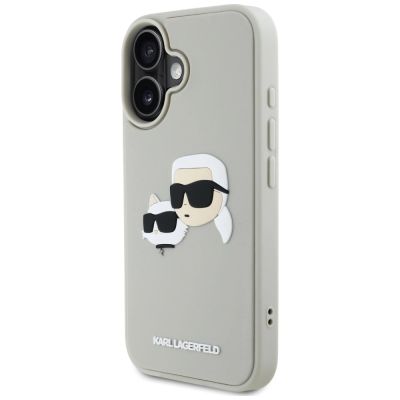 2. Karl Lagerfeld HC 3D Rubber Double Heads iPhone 16 Hülle - Beige