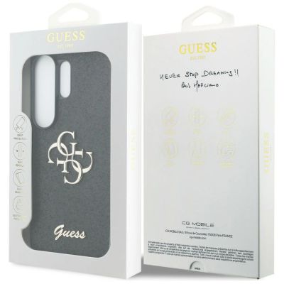 8. Guess Fixed Glitter Big 4G Metal Logo Hülle für Samsung Galaxy S26 Ultra - Schwarz
