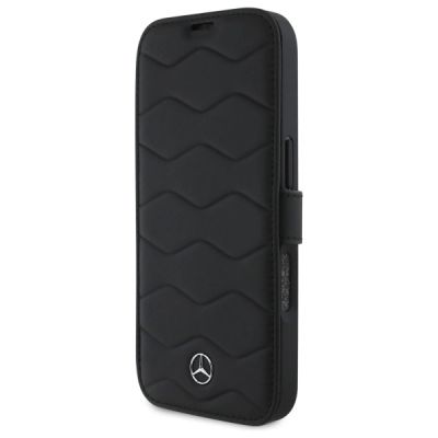 6. Mercedes MB Waves Lederhülle für iPhone 16 Pro Max – Schwarz
