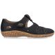 2. Damen-Lederschuhe mit Lochmuster, bequem, mit Klettverschluss, schwarz, Rieker 44852-14