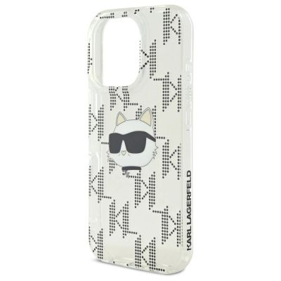 6. Karl Lagerfeld IML Choupette Head Galvanisierte Hülle für iPhone 16 Pro Max – transparent
