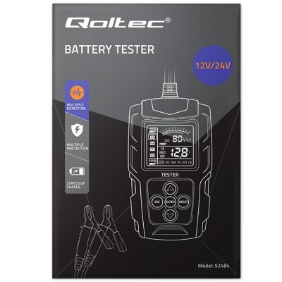 8. QOLTEC Batterietester mit LCD-Anzeige | 12 V | 24 V | 3 Ah–200 Ah