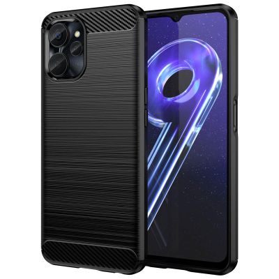 2. Carbon Case für Realme 10 5G / Realme 9i 5G Flexible Silikon-Carbon-Abdeckung Schwarz
