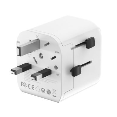 3. GEMBIRD UNIVERSAL-REISEADAPTER MIT ERDE 20 W, WEISS