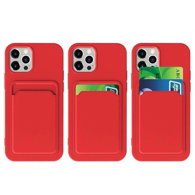 10. Kartenetui Silikon Wallet Case mit Kartenfach Dokumenten für Samsung Galaxy A73 pink