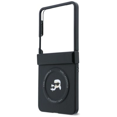 5. Karl Lagerfeld Karl&Choupette Pins MagSafe Hülle für Samsung Galaxy Z Flip 8 - Schwarz