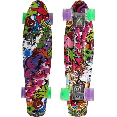 PLASTIK-SKATEBOARD 22 ZOLL ENERO GRAFFITI LED 1030852