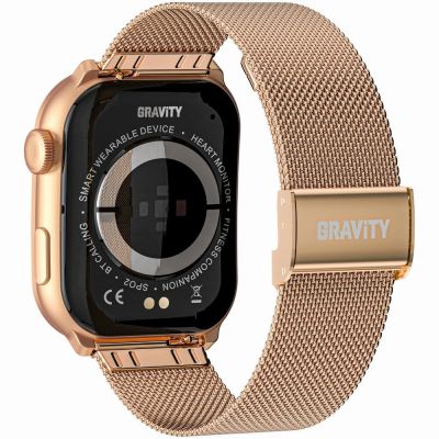 8. GRAVITY GT28-6 Damen-Smartwatch-Armband + Armband Roségold-Pink