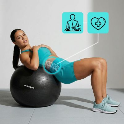 3. Meteor Fitnessball 65 cm Schwarz