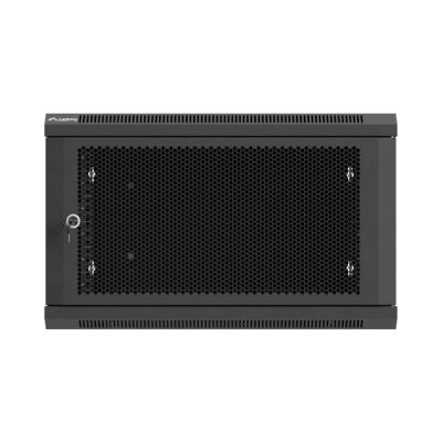 12. Lanberg 19" 6U 600x600 schwarzer Wandschrank mit perforierten Türen (flach verpackt)