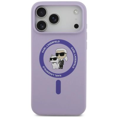 3. Karl Lagerfeld Silicone Karl&Choupette Ring MagSafe Hülle für iPhone 18 Pro Max / 17 Pro Max – Lila