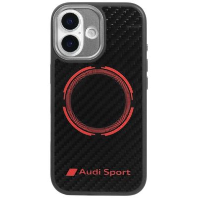 Audi RSQ Carbon Fiber Sport Red Circle MagSafe Case für iPhone 17 - Schwarz