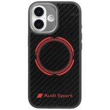 Audi RSQ Carbon Fiber Sport Red Circle MagSafe Case für iPhone 17 - Schwarz