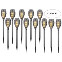 Taschenlampe mit tanzenden Flammen, 12 LED SMD, 7,5 x 7,5 x 46,5 cm, Grau – 12 Stück