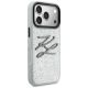 4. Karl Lagerfeld IML Glitter KL Diamond Logo Hülle für iPhone 17 Pro - Silber