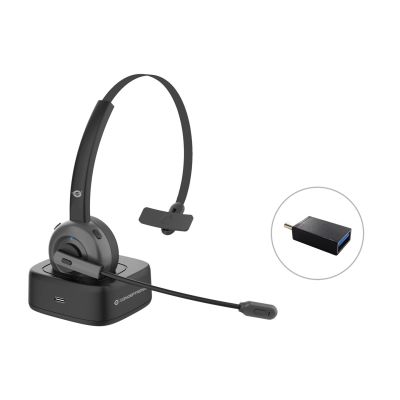 Conceptronic POLONA03BD Kopfhörer/Headset Kabelloses Kopfband Büro/Callcenter Bluetooth-Ladestation Schwarz