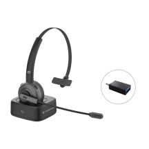 Conceptronic POLONA03BD Kopfhörer/Headset Kabelloses Kopfband Büro/Callcenter Bluetooth-Ladestation Schwarz